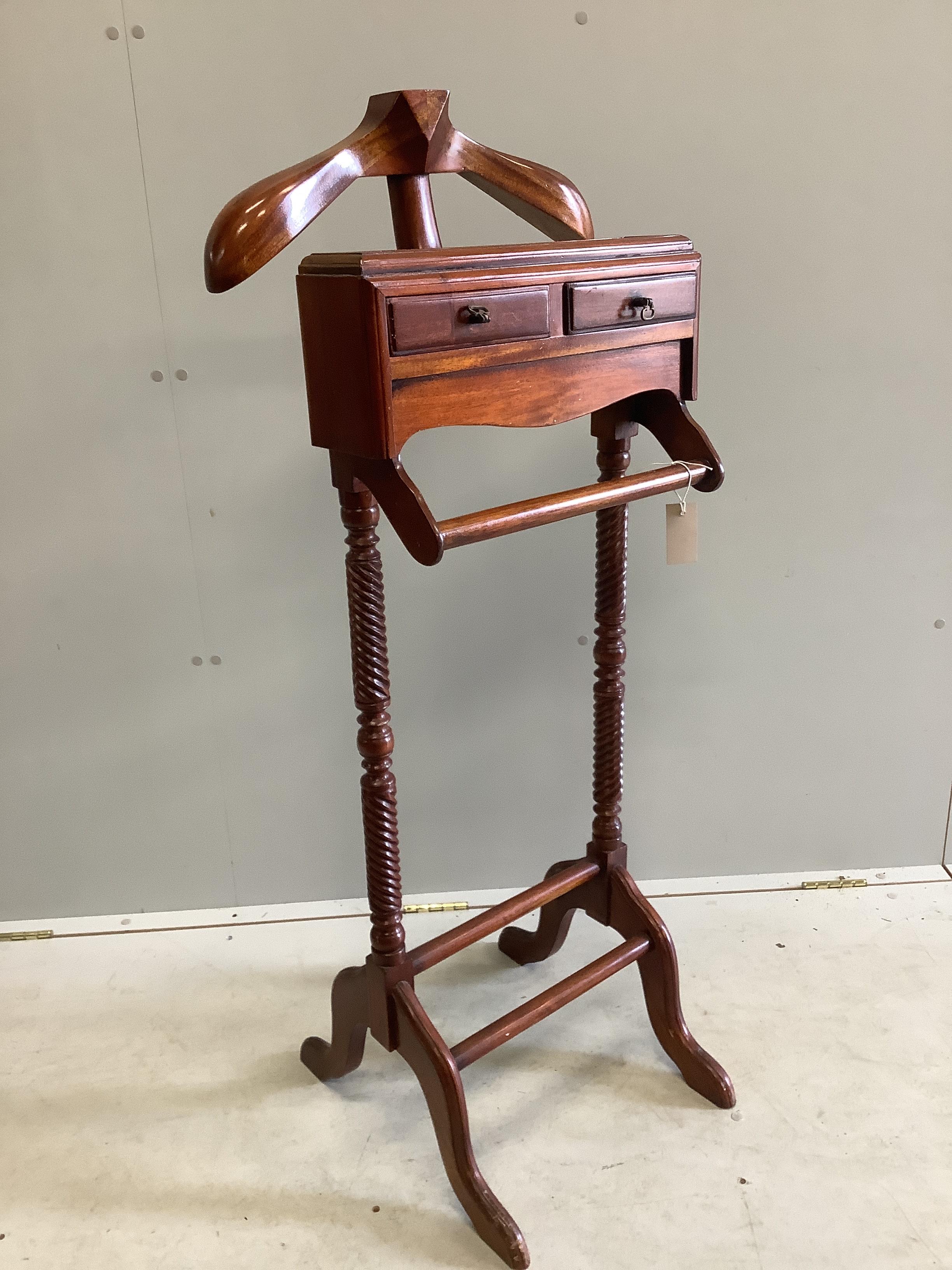 A reproduction mahogany dumb valet, width 50cm